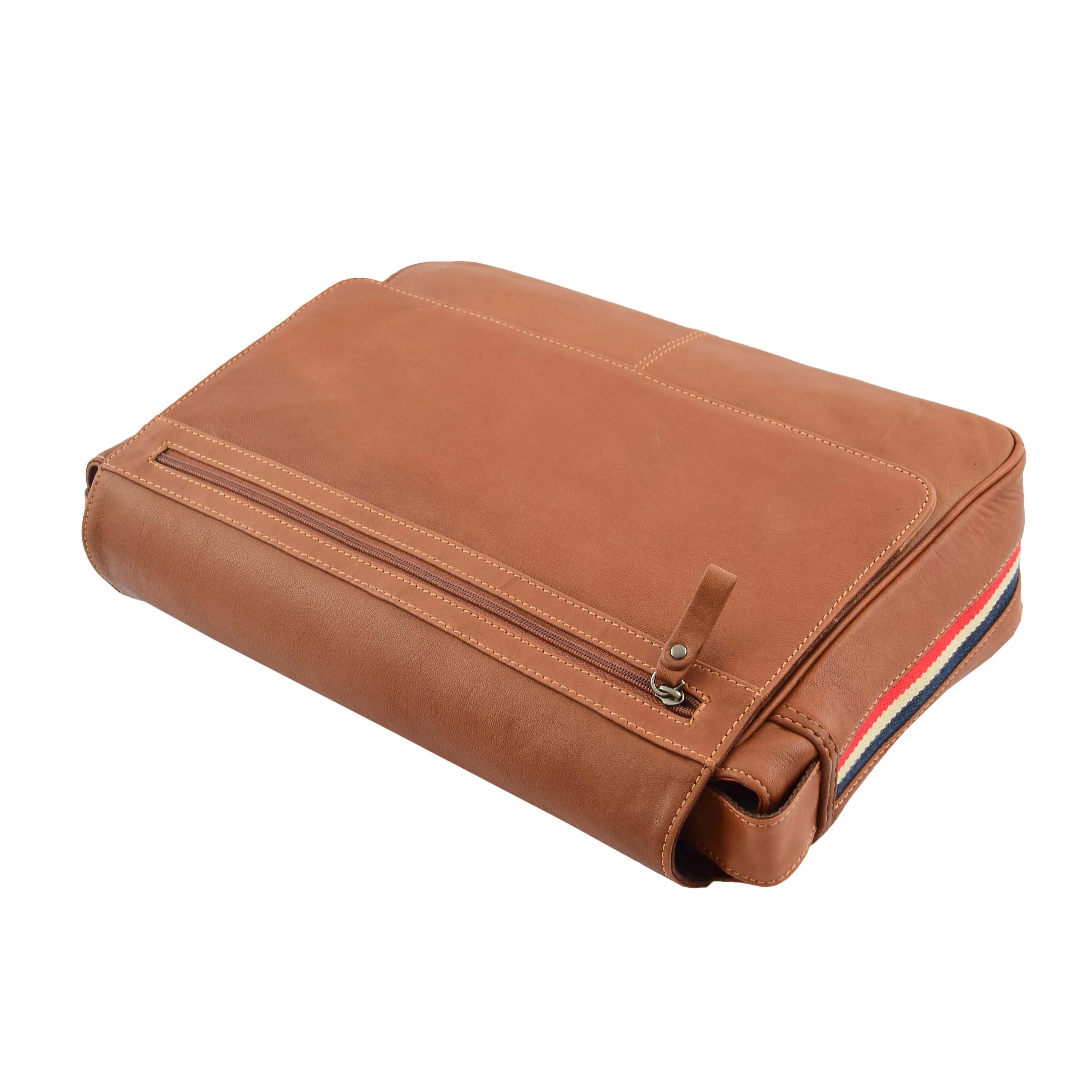 Mens Messenger Bag Real Leather Flight Shoulder Organiser Carl Tan