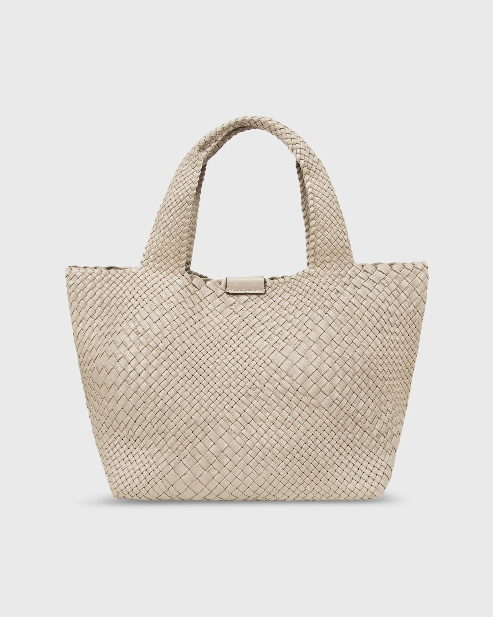 Mercato Handwoven Tote in Beige Leather