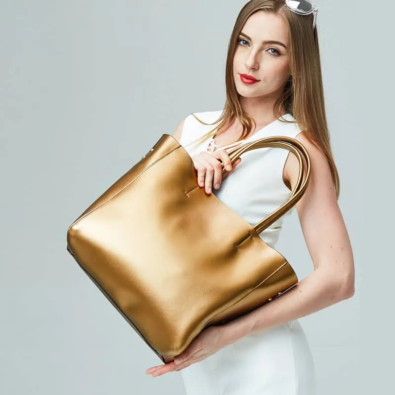 Metallic Fashion Shoulder Bag PU Tote Bag