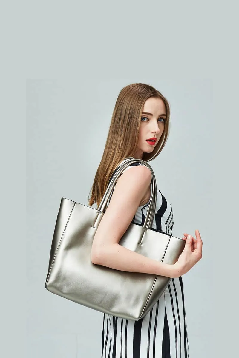 Metallic Fashion Shoulder Bag PU Tote Bag
