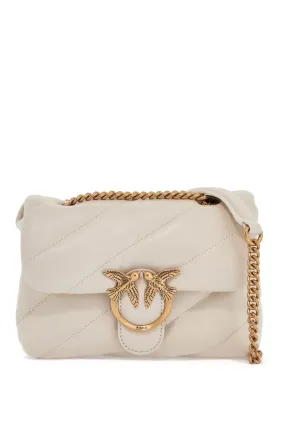 mini love puff quilted bag white silk chain shoulder 100039 A0F2 BIANCO SETA-ANTIQUE GOLD