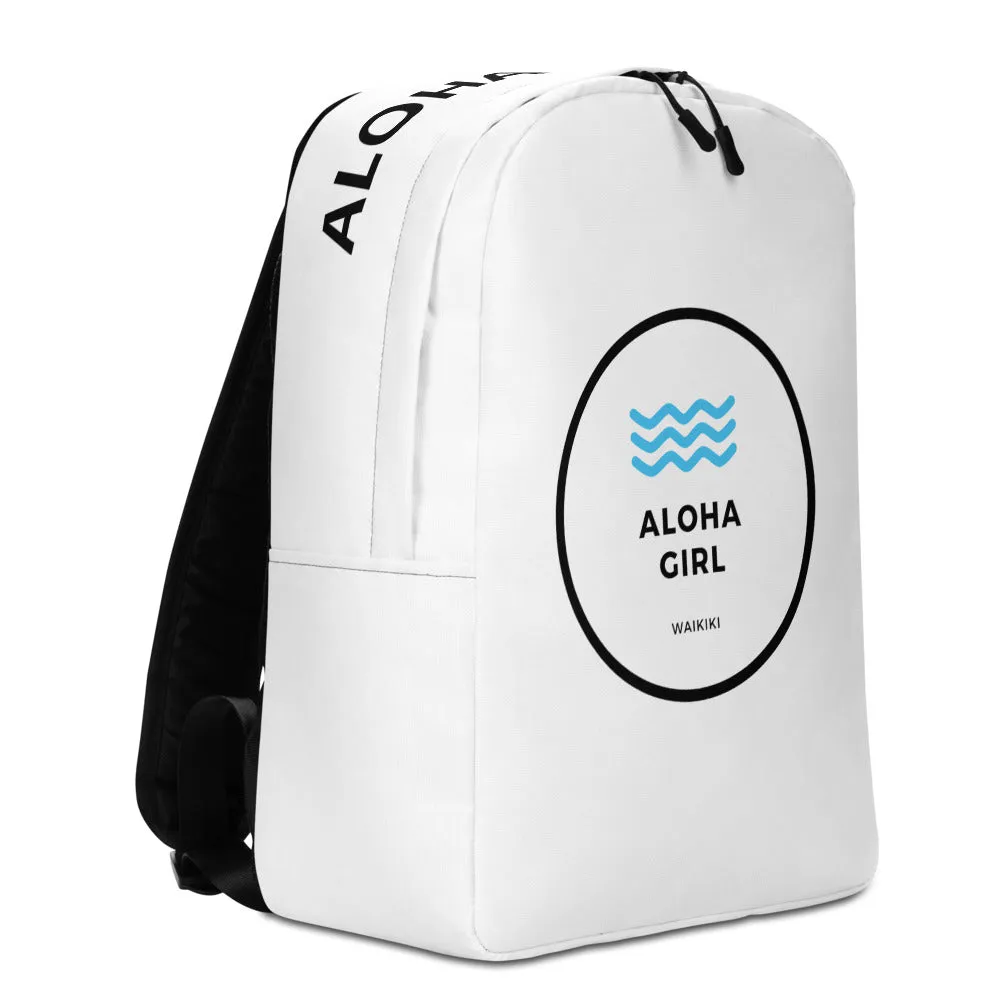 Minimalist Backpack Aloha Girl Style Wave White