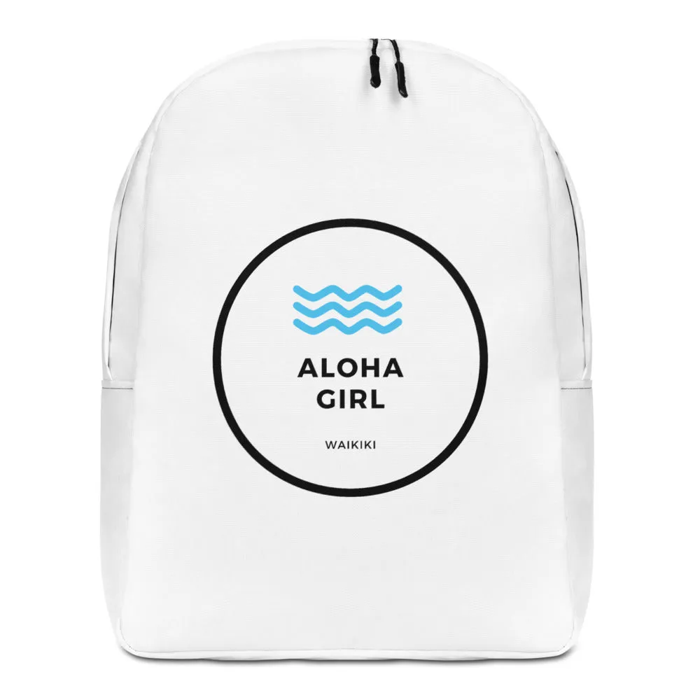 Minimalist Backpack Aloha Girl Style Wave White