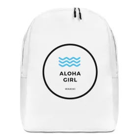 Minimalist Backpack Aloha Girl Style Wave White