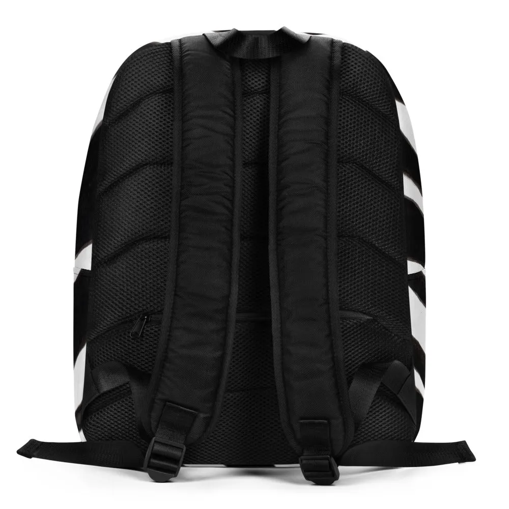 Modern Black White Zebra Animal Print Laptop Computer Tablet Minimalist Backpack- Made in EU