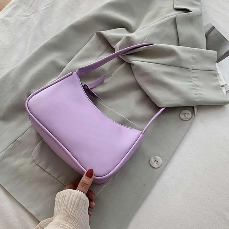 Retro Baguette ShapeBag Women Trendy Armpit Bag Soft Leather Female Small Subaxillary Bags Casual Shoulder Bag Lady Handbag