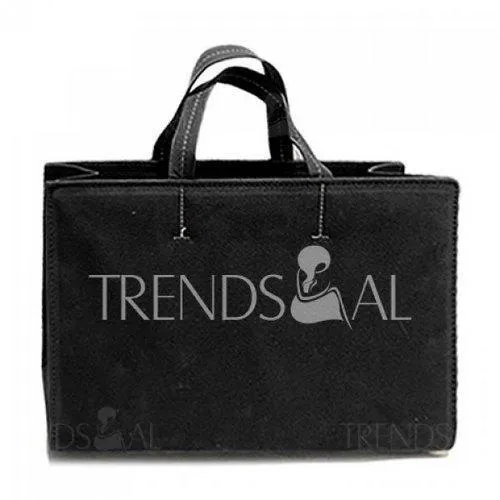 Retro Style Suede and Stitching Design Women's Tote Bag - Black