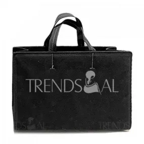 Retro Style Suede and Stitching Design Women's Tote Bag - Black