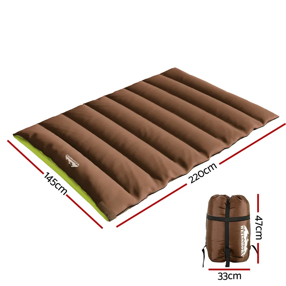 Sleeping Bag Double Bags Thermal Camping Hiking Tent - Brown