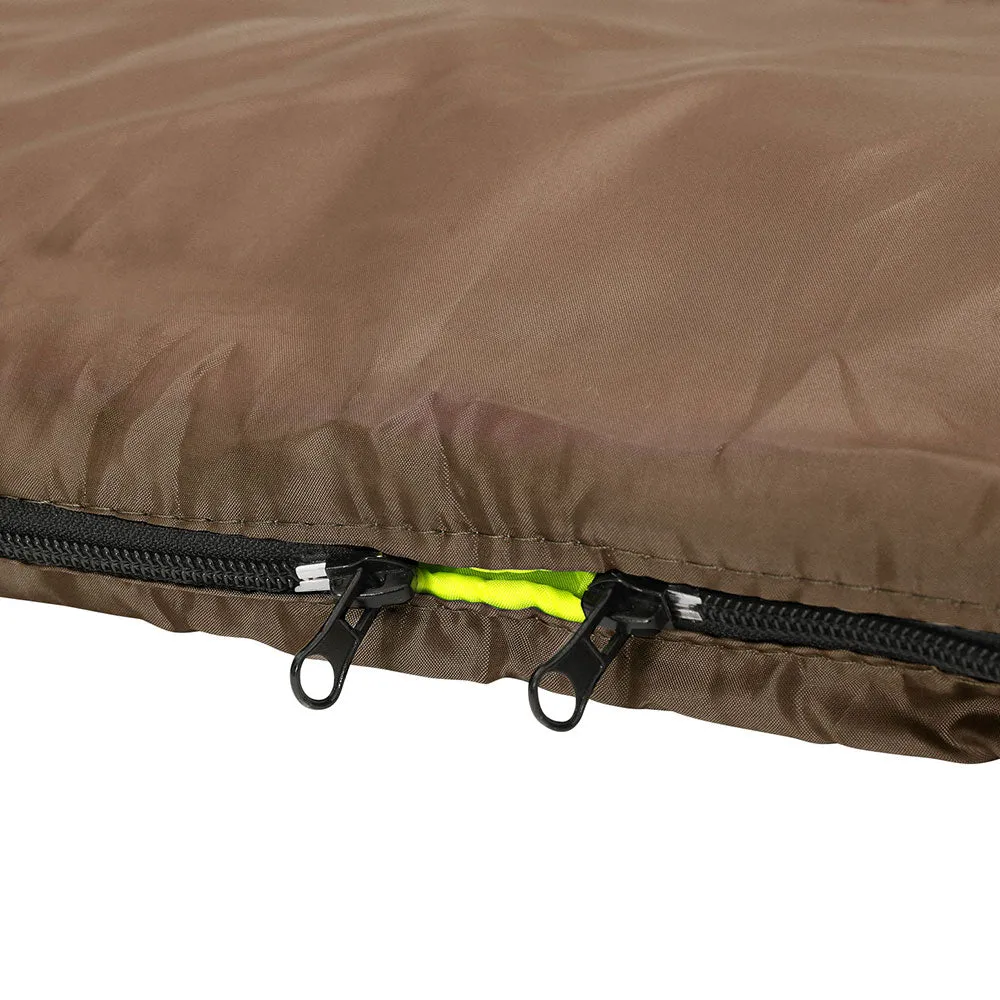 Sleeping Bag Double Bags Thermal Camping Hiking Tent - Brown