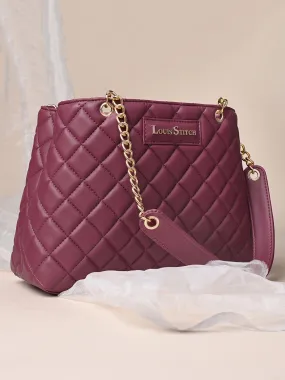Stylish Cherry Red Multi Pocket Ladies Satchel Handbag