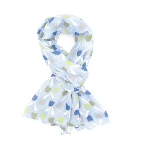 Sweet Tulips Scarf Pale Blue