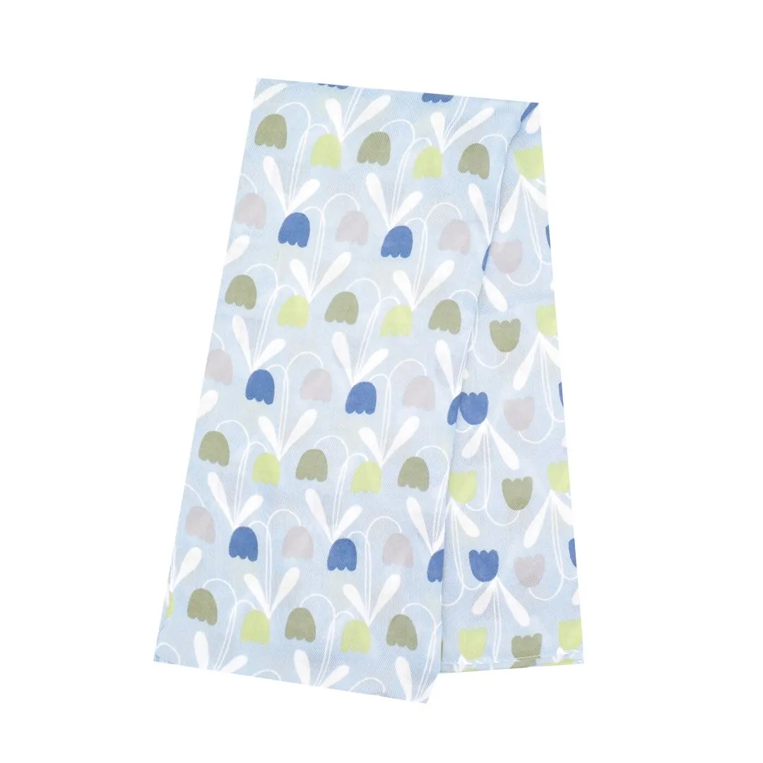 Sweet Tulips Scarf Pale Blue