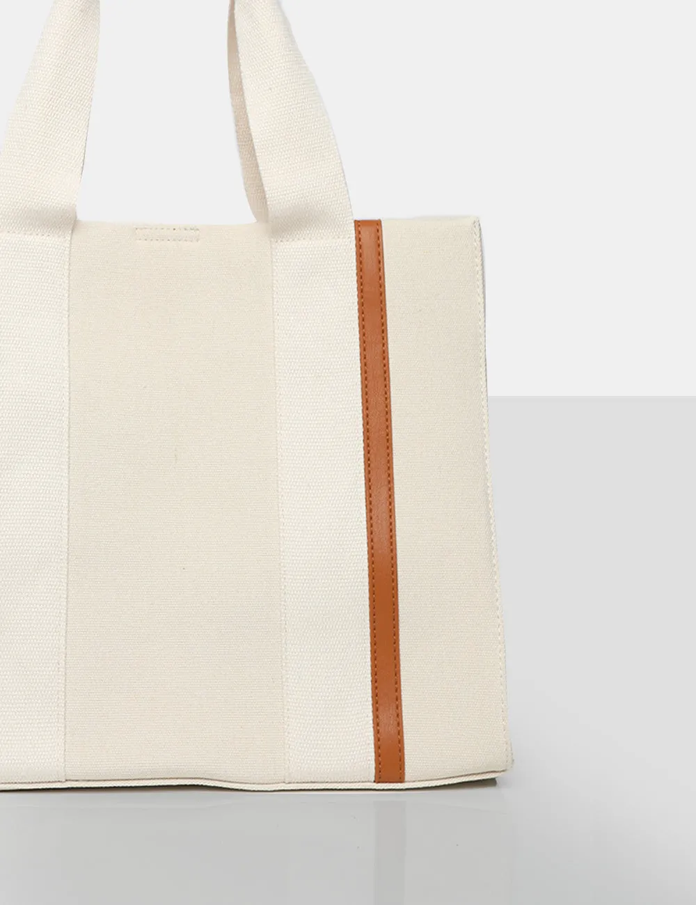 The Maia Ecru Canvas Beach Tote Bag