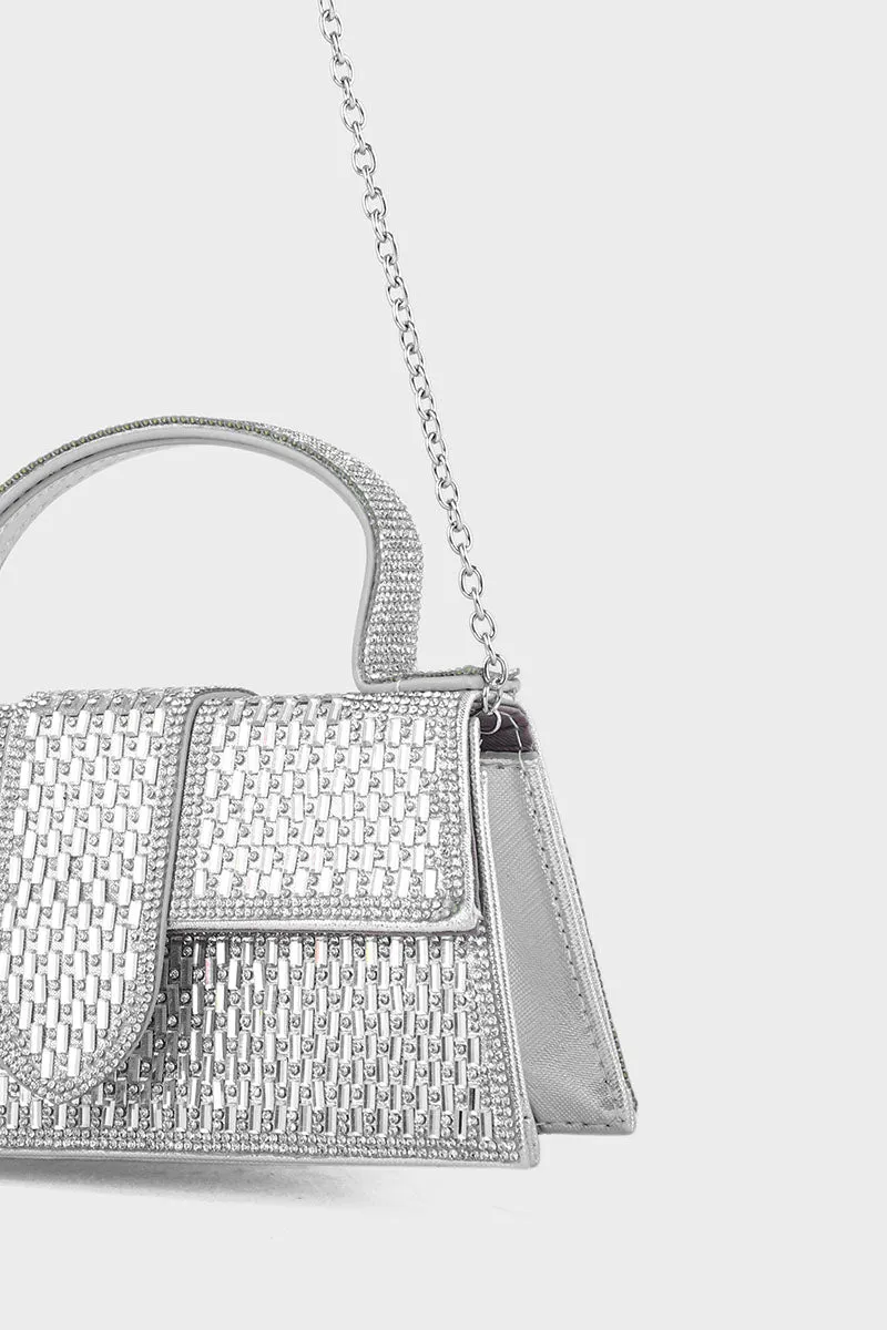 Top Handle Hand Bags BH0046-Silver