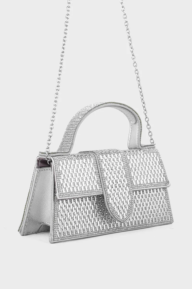 Top Handle Hand Bags BH0046-Silver