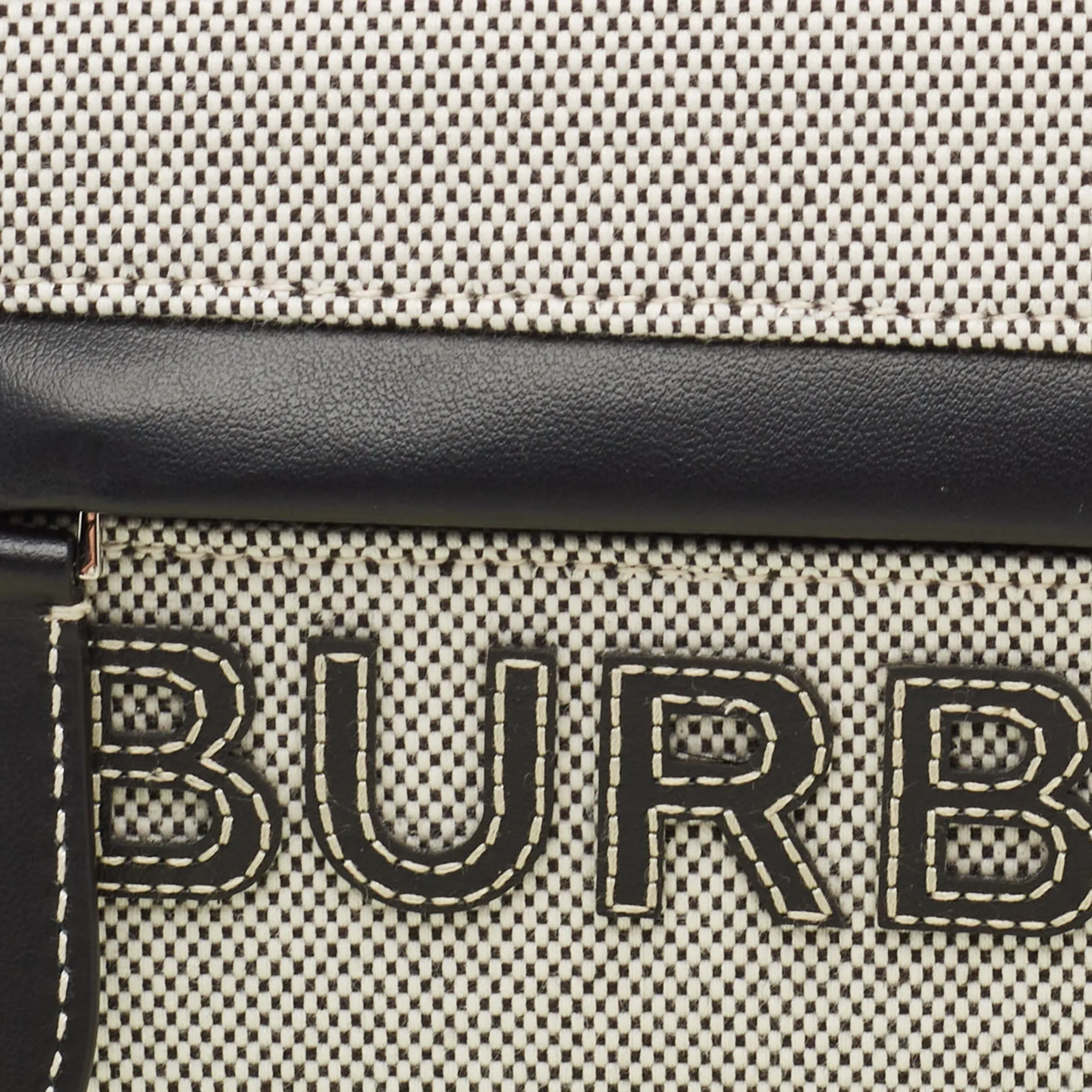 Trendy Inspired Burberry Black/white Canvas And Leather Small Olympia Shoulder Bag