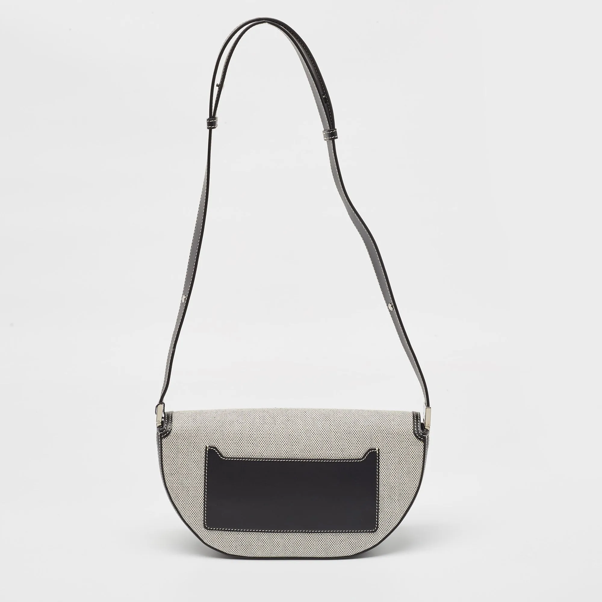 Trendy Inspired Burberry Black/white Canvas And Leather Small Olympia Shoulder Bag
