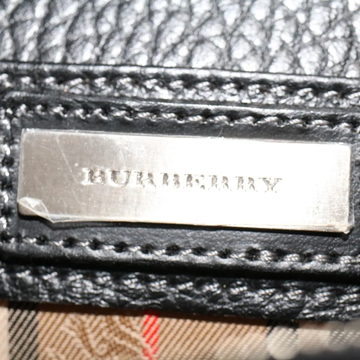Trendy Inspired Burberry Clutch Bag Leather Black Auth Ep1686