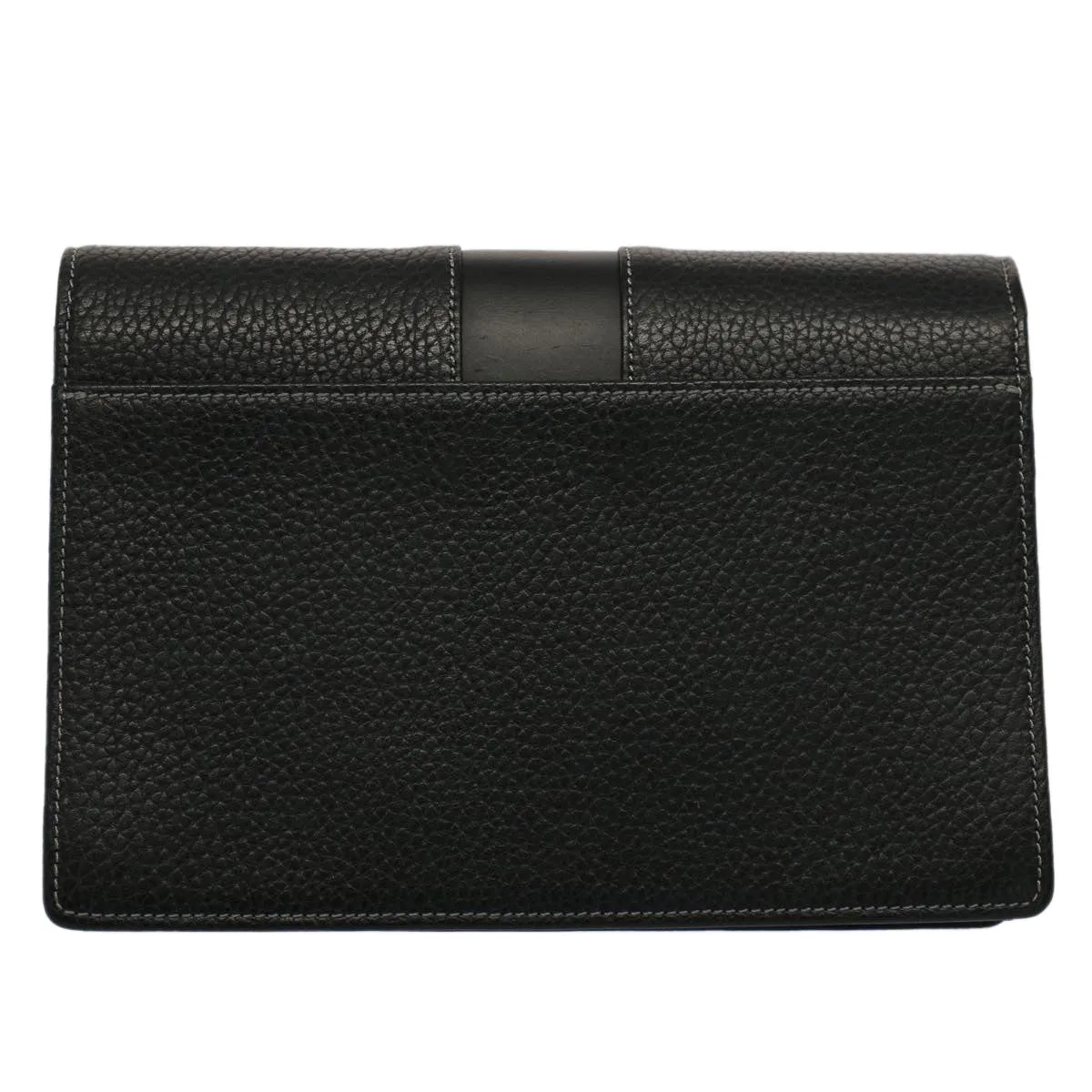 Trendy Inspired Burberry Clutch Bag Leather Black Auth Ep1686