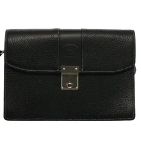 Trendy Inspired Burberry Clutch Bag Leather Black Auth Ep1686