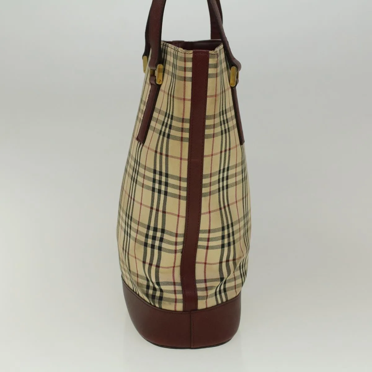 Trendy Inspired Burberry Nova Check Tote Bag Canvas Beige Auth 59255