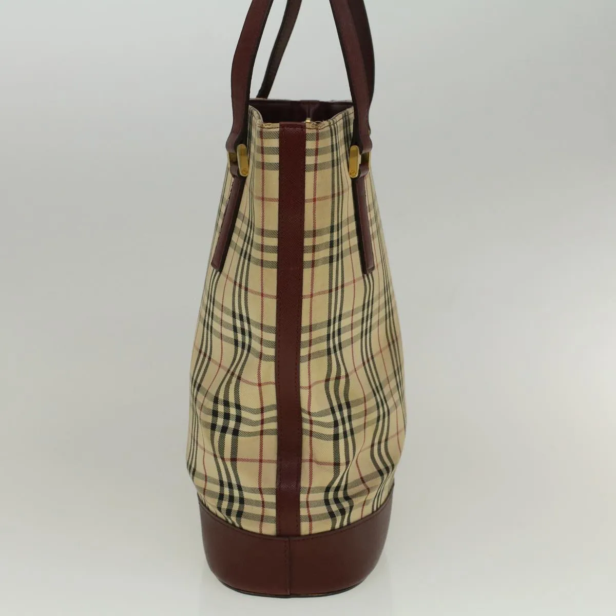 Trendy Inspired Burberry Nova Check Tote Bag Canvas Beige Auth 59255