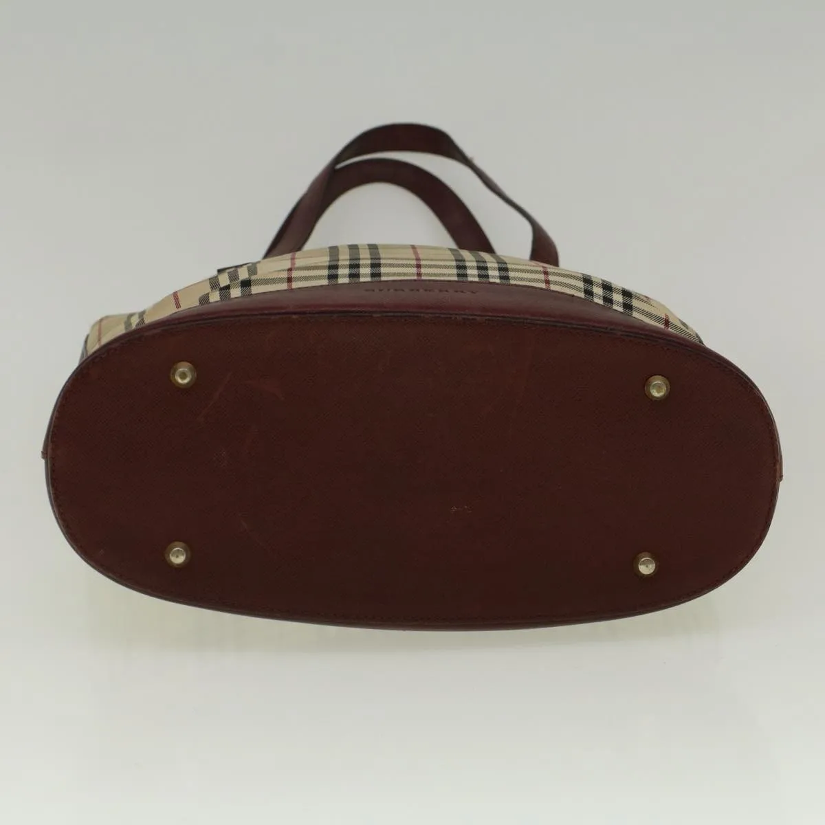 Trendy Inspired Burberry Nova Check Tote Bag Canvas Beige Auth 59255