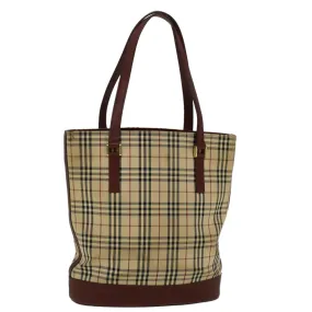 Trendy Inspired Burberry Nova Check Tote Bag Canvas Beige Auth 59255