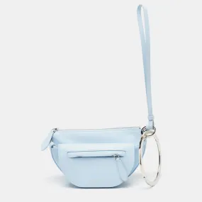 Trendy Inspired Burberry Pale Blue Leather Mini Double Olympia Clutch