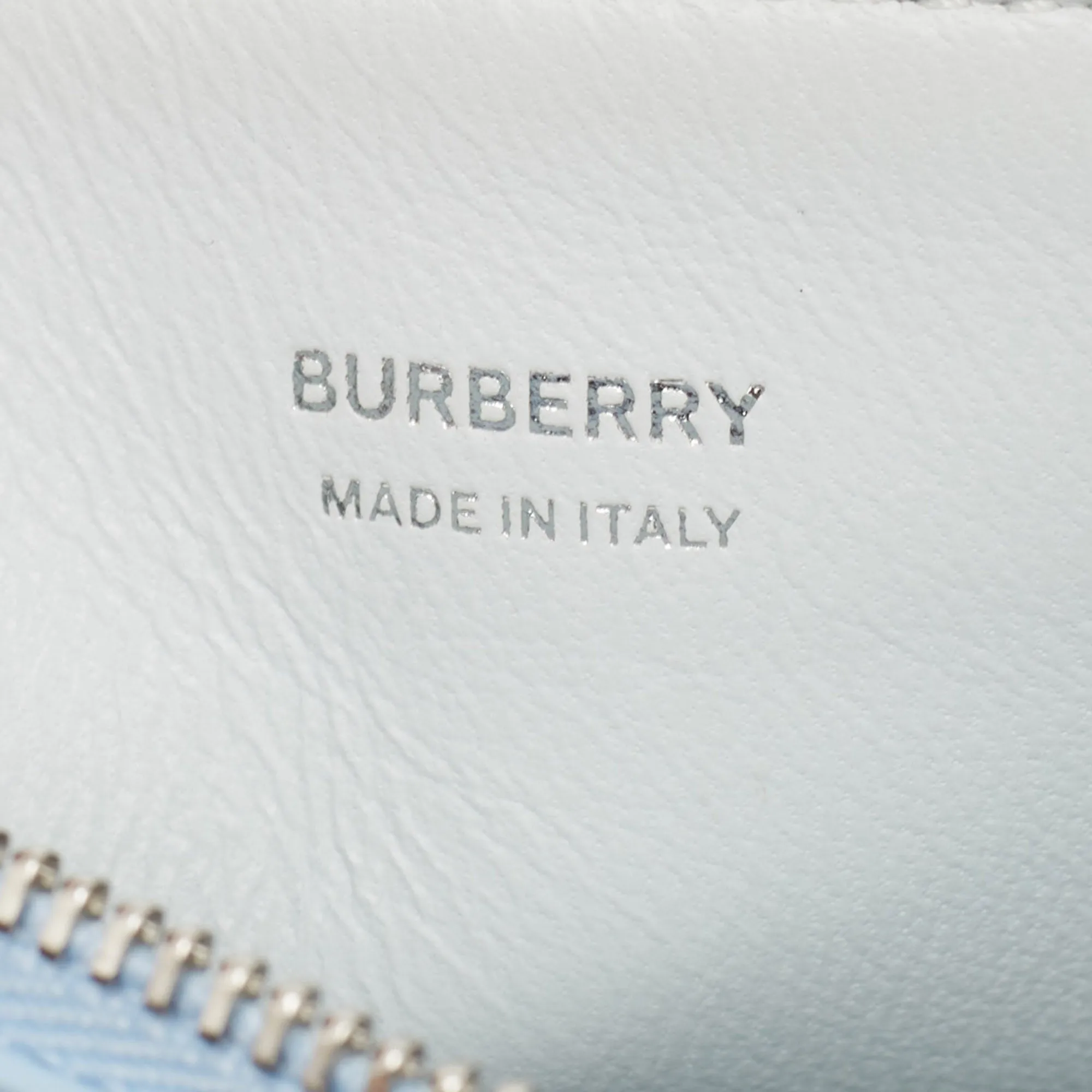 Trendy Inspired Burberry Pale Blue Leather Mini Double Olympia Clutch