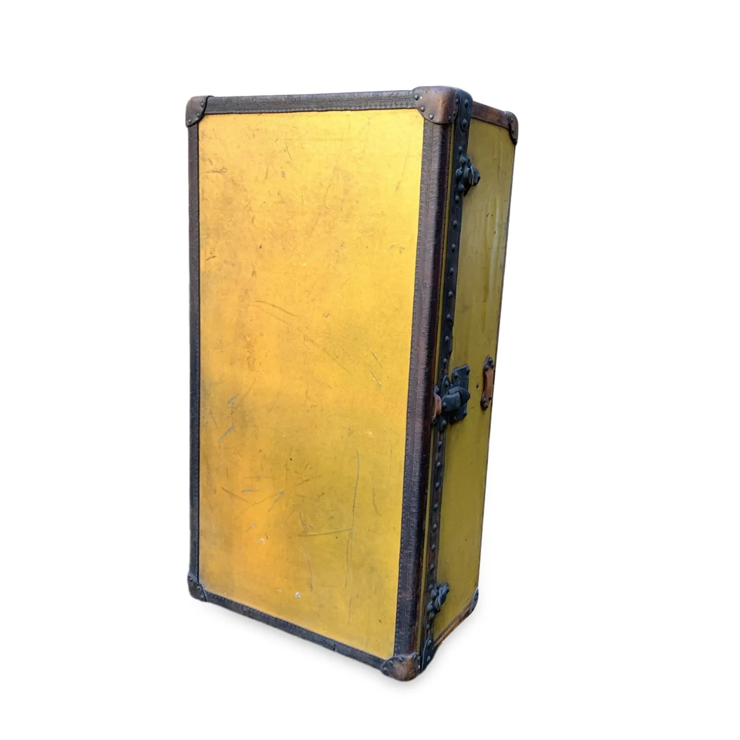 Trendy Inspired Louis Vuitton Antique Orange Yellow Vuittonite Cabin Steamer Trunk