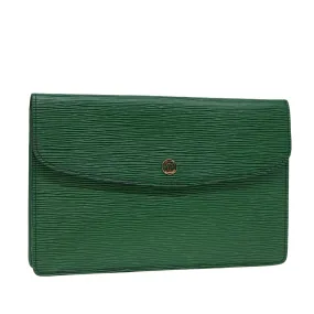 Trendy Inspired Louis Vuitton Epi Montaigne 27 Clutch Bag Green M52654 Lv Auth 88397