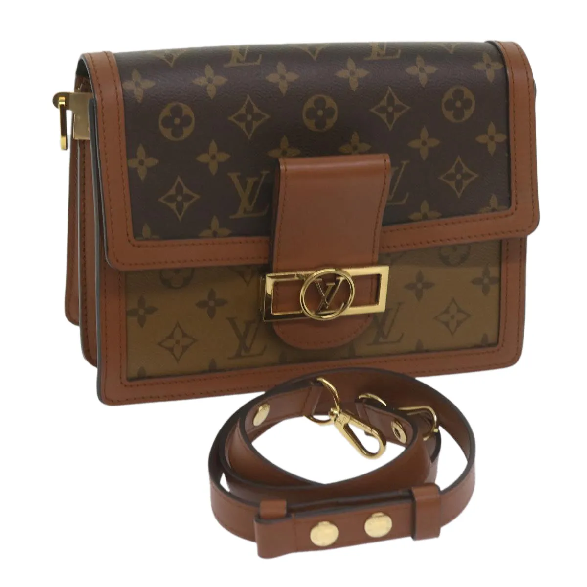 Trendy Inspired Louis Vuitton Monogram Reverse Dauphine Mm Shoulder Bag M44391 Lv Auth 60072a