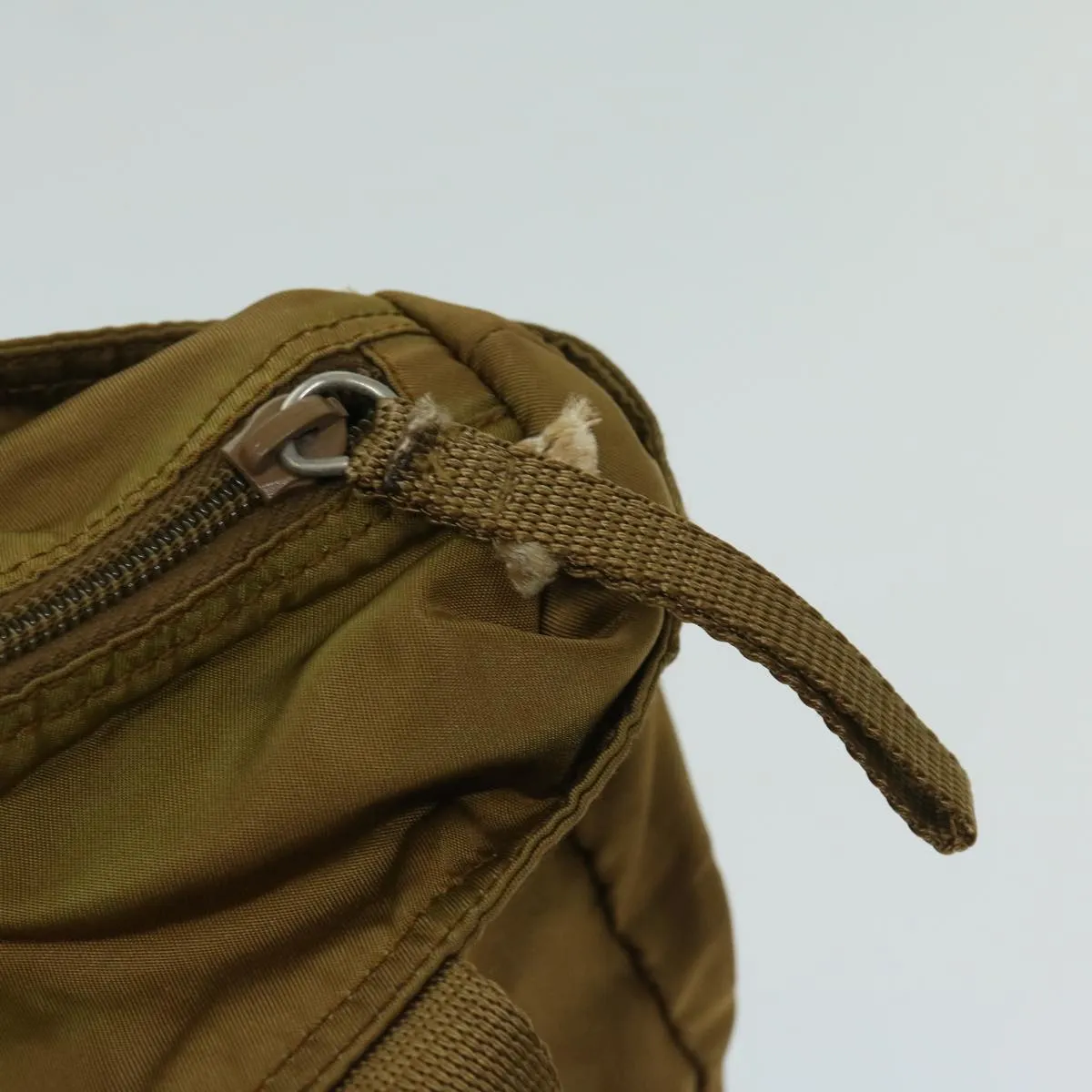 Trendy Inspired Prada Shoulder Bag Nylon Khaki Auth 69201