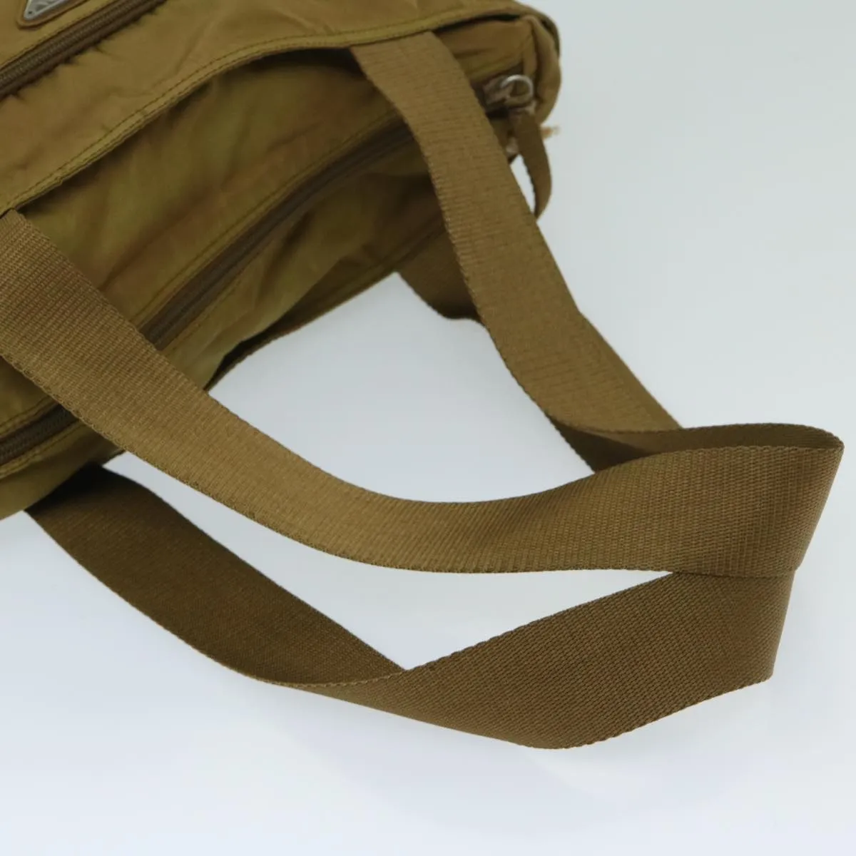 Trendy Inspired Prada Shoulder Bag Nylon Khaki Auth 69201