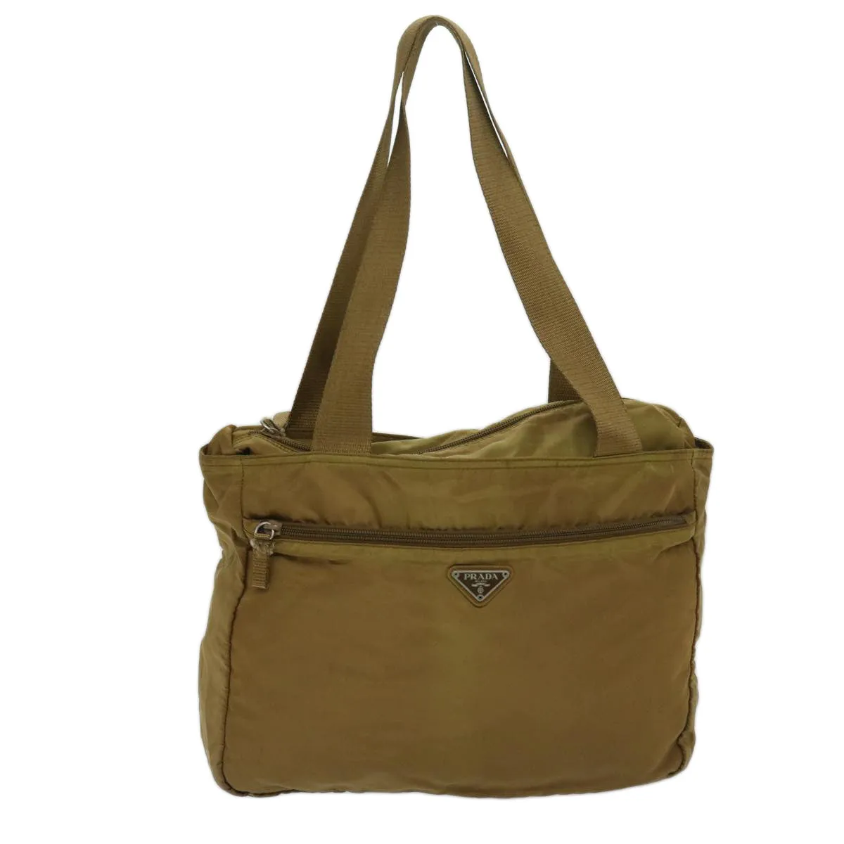 Trendy Inspired Prada Shoulder Bag Nylon Khaki Auth 69201