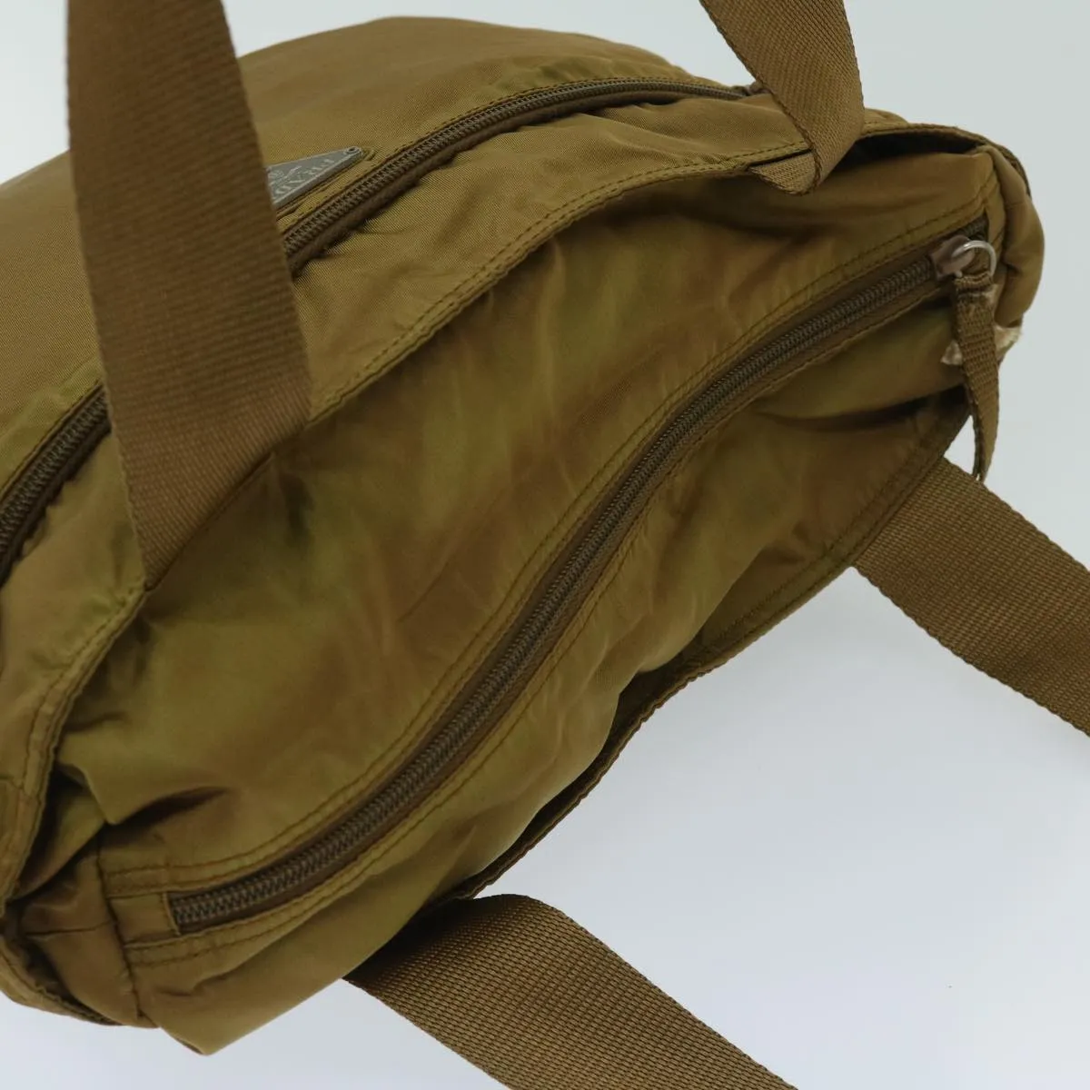 Trendy Inspired Prada Shoulder Bag Nylon Khaki Auth 69201