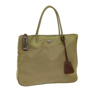 Trendy Inspired Prada Tote Bag Nylon Beige Auth 75578