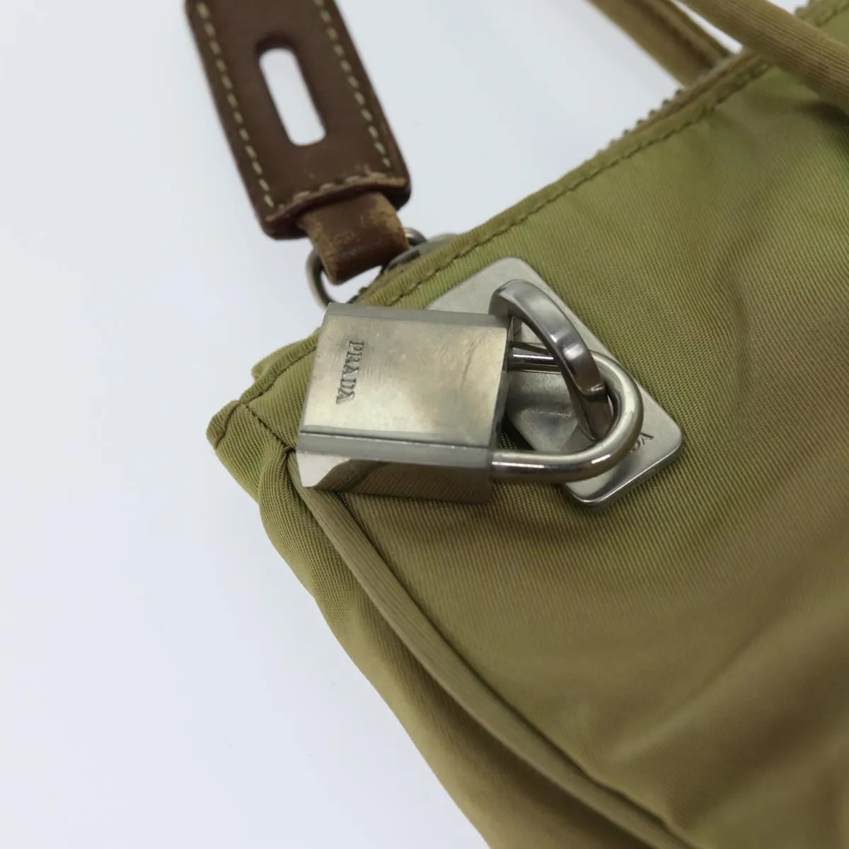 Trendy Inspired Prada Tote Bag Nylon Beige Auth 75578