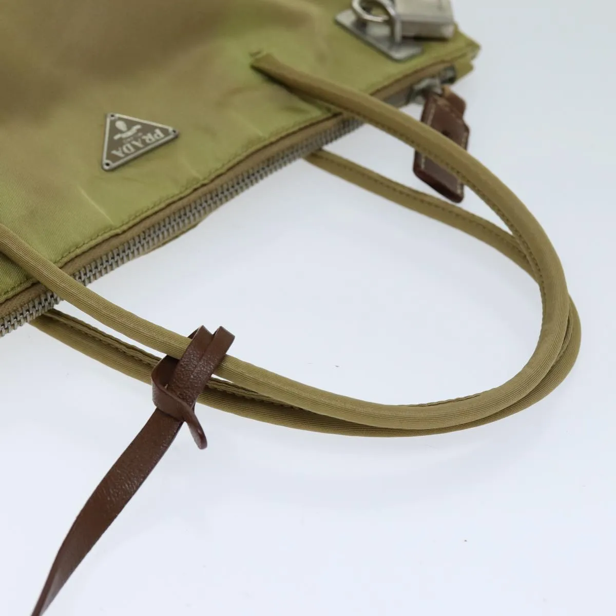 Trendy Inspired Prada Tote Bag Nylon Beige Auth 75578