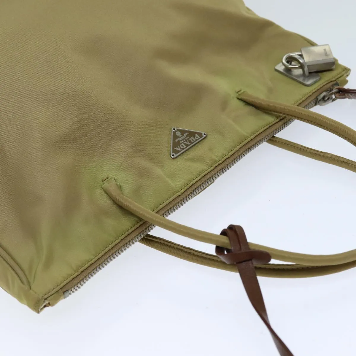 Trendy Inspired Prada Tote Bag Nylon Beige Auth 75578
