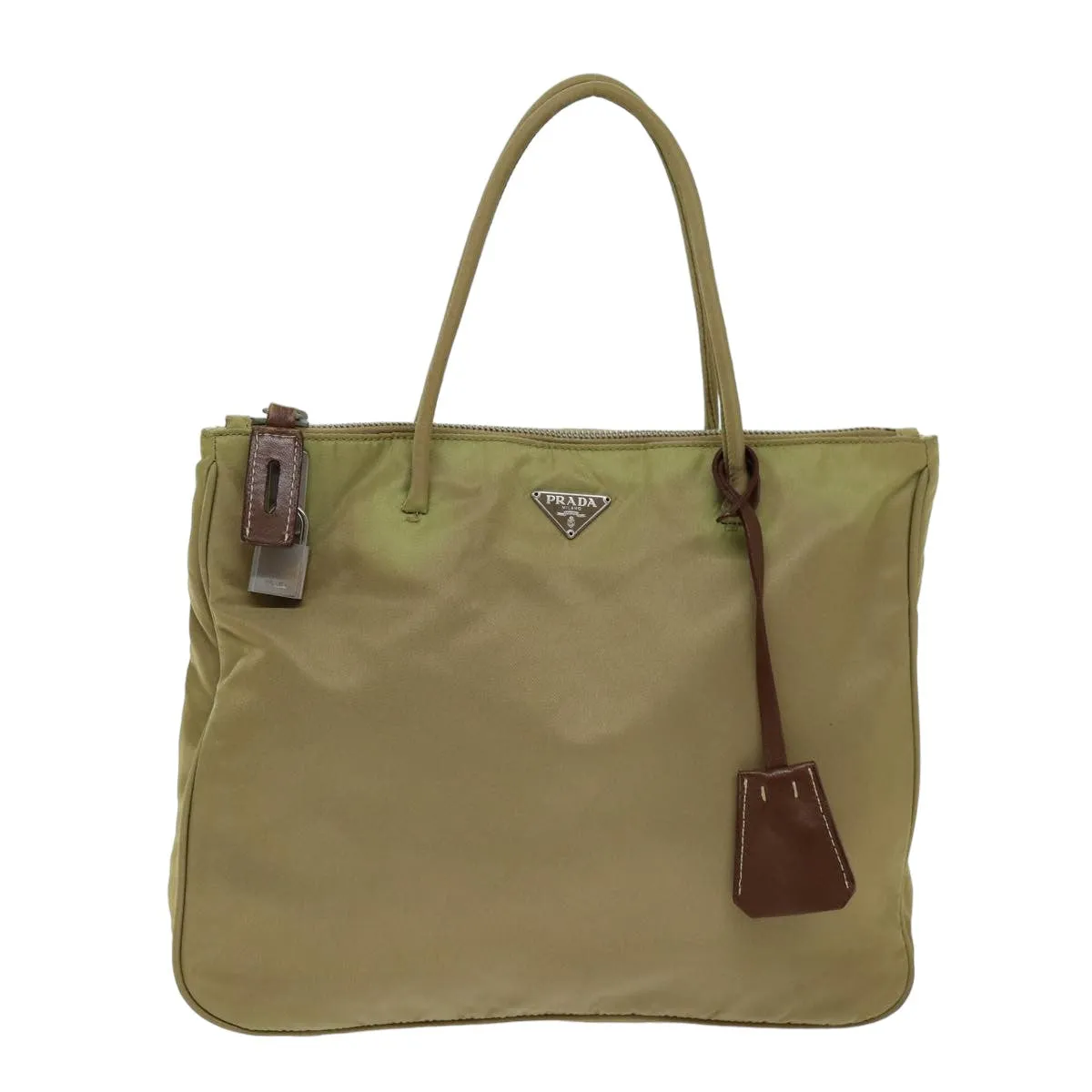 Trendy Inspired Prada Tote Bag Nylon Beige Auth 75578