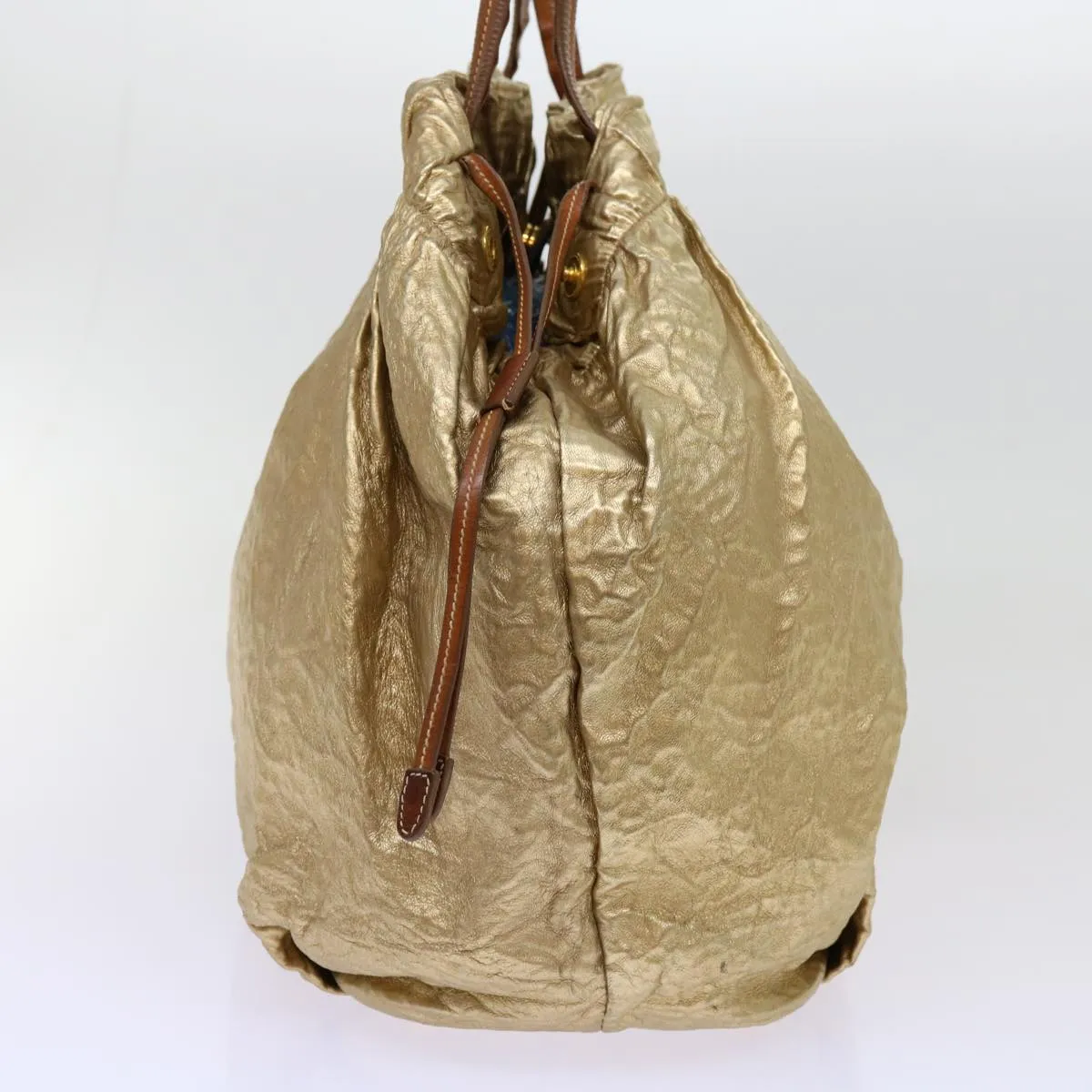 Trendy Inspired Prada Tote Bag Nylon Gold Auth 69359