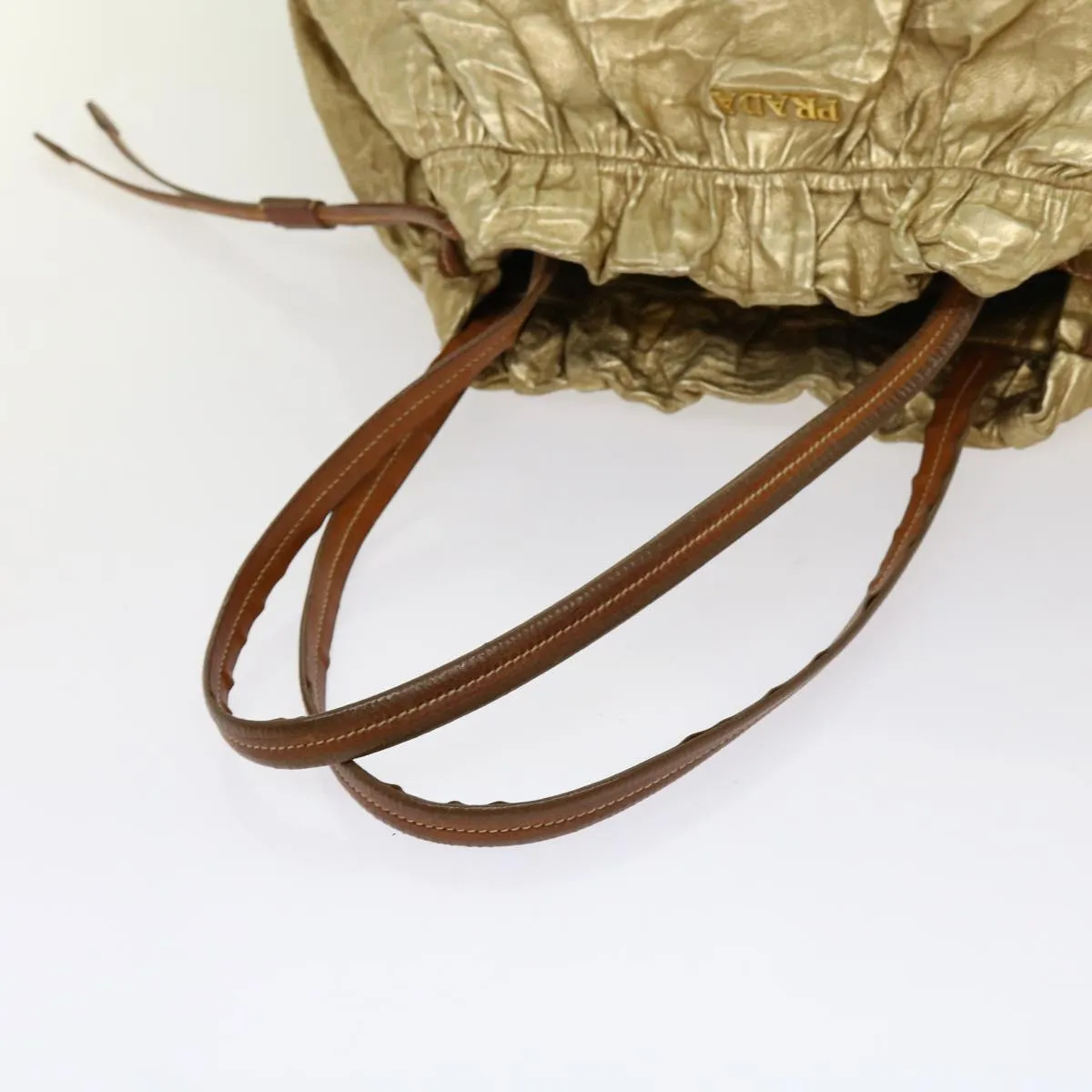 Trendy Inspired Prada Tote Bag Nylon Gold Auth 69359