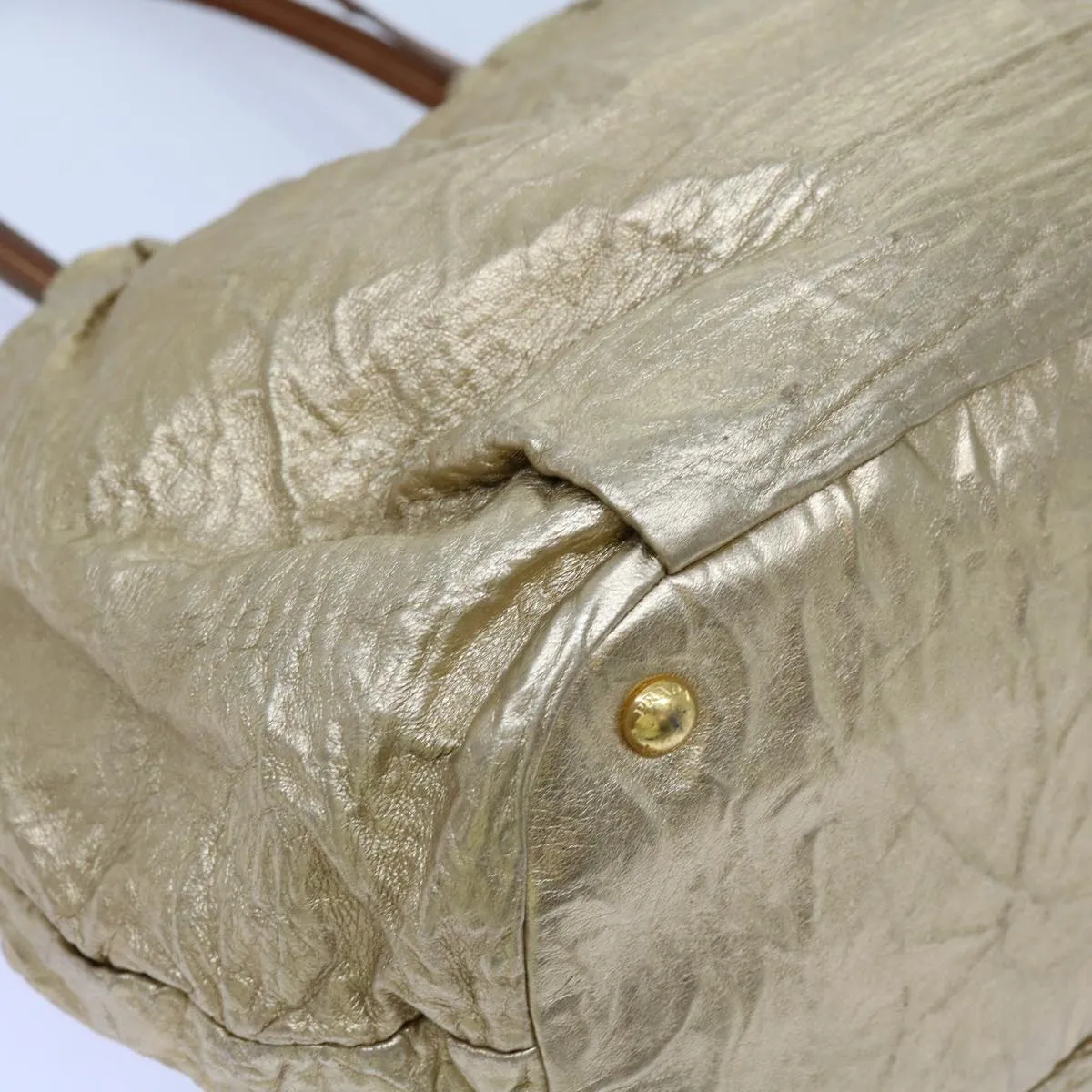 Trendy Inspired Prada Tote Bag Nylon Gold Auth 69359