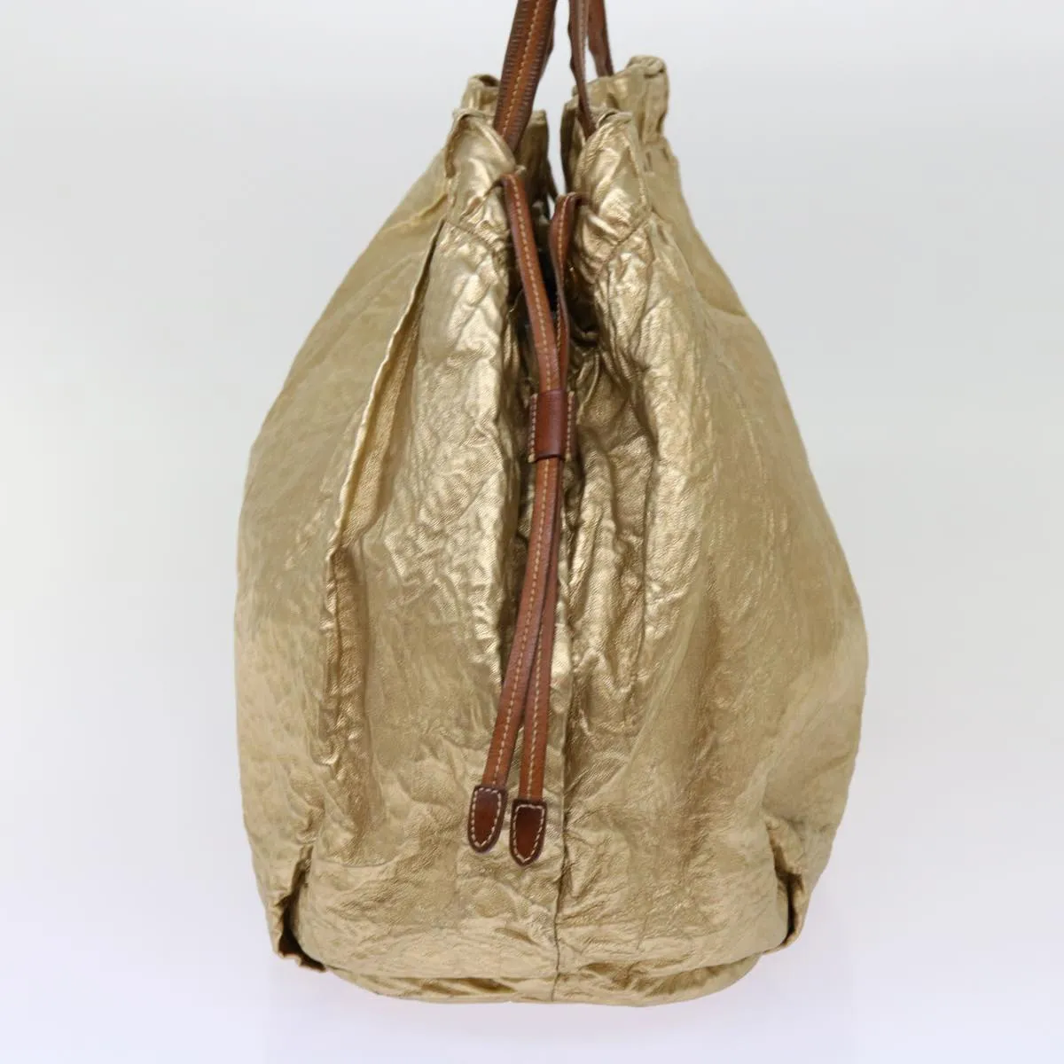Trendy Inspired Prada Tote Bag Nylon Gold Auth 69359