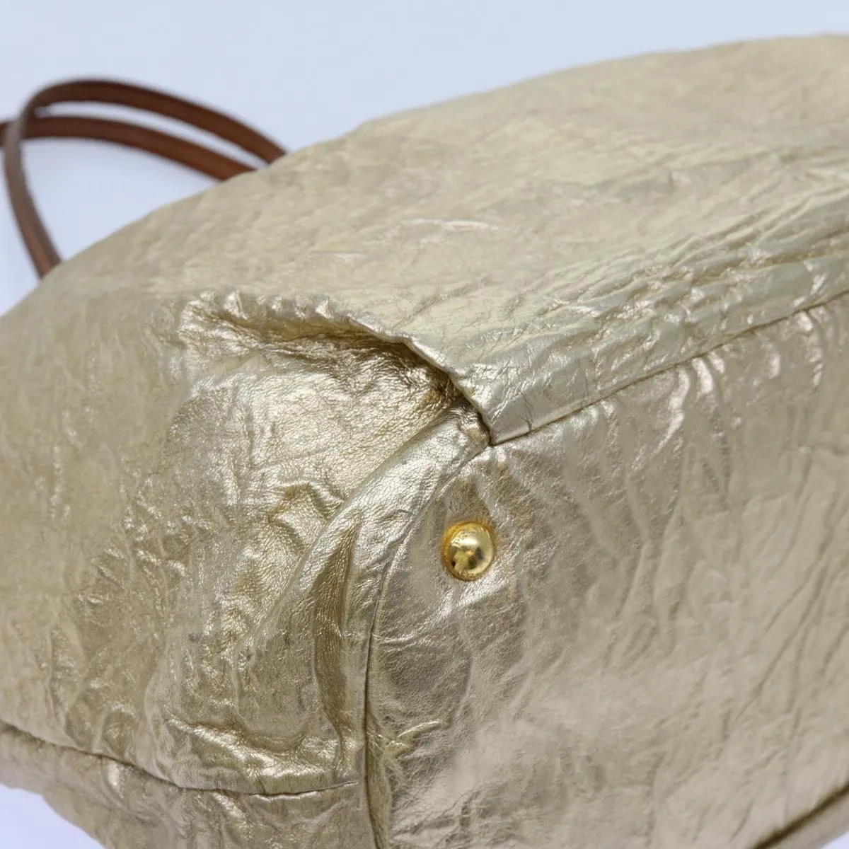 Trendy Inspired Prada Tote Bag Nylon Gold Auth 69359
