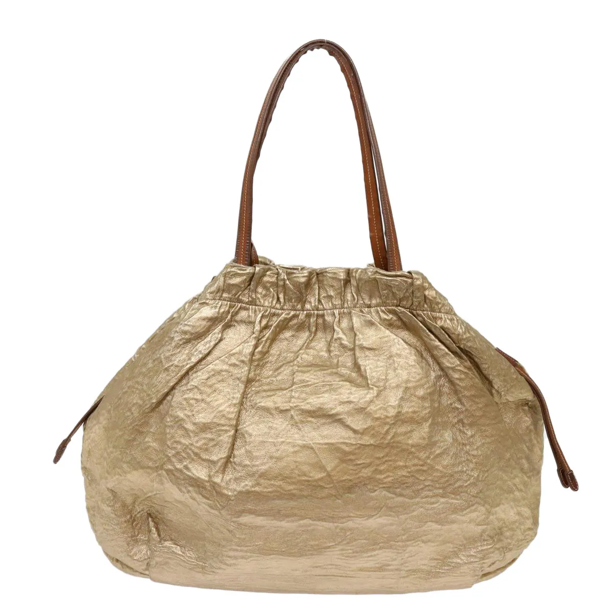 Trendy Inspired Prada Tote Bag Nylon Gold Auth 69359