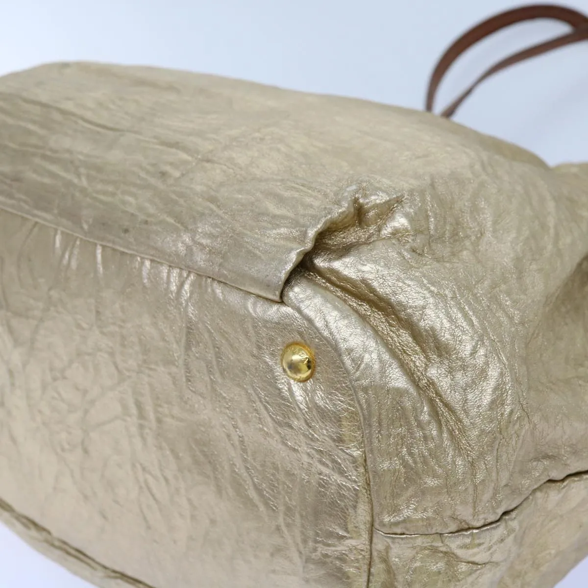 Trendy Inspired Prada Tote Bag Nylon Gold Auth 69359